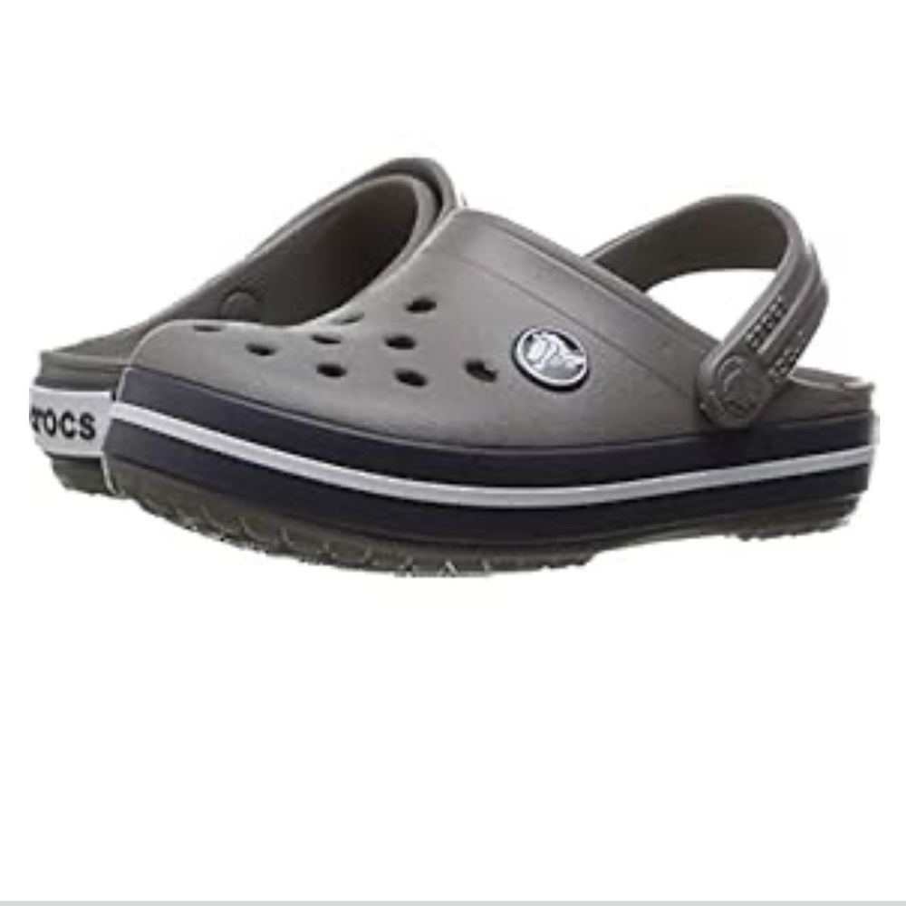 Crocs Kids Classic Clog - Gray Smoke/Navy, 4 Toddler
